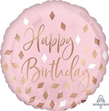 Blush Birthday 18in Mylar Balloon