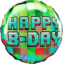 Pixel Party 18in Mylar Balloon