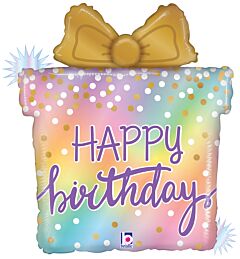 Opal Birthday Present Holographic 23in SuperShape Balloon