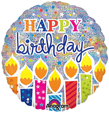 Shimmer Birthday Candles 32in SuperShape Balloon