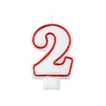 Red and White Number Candle