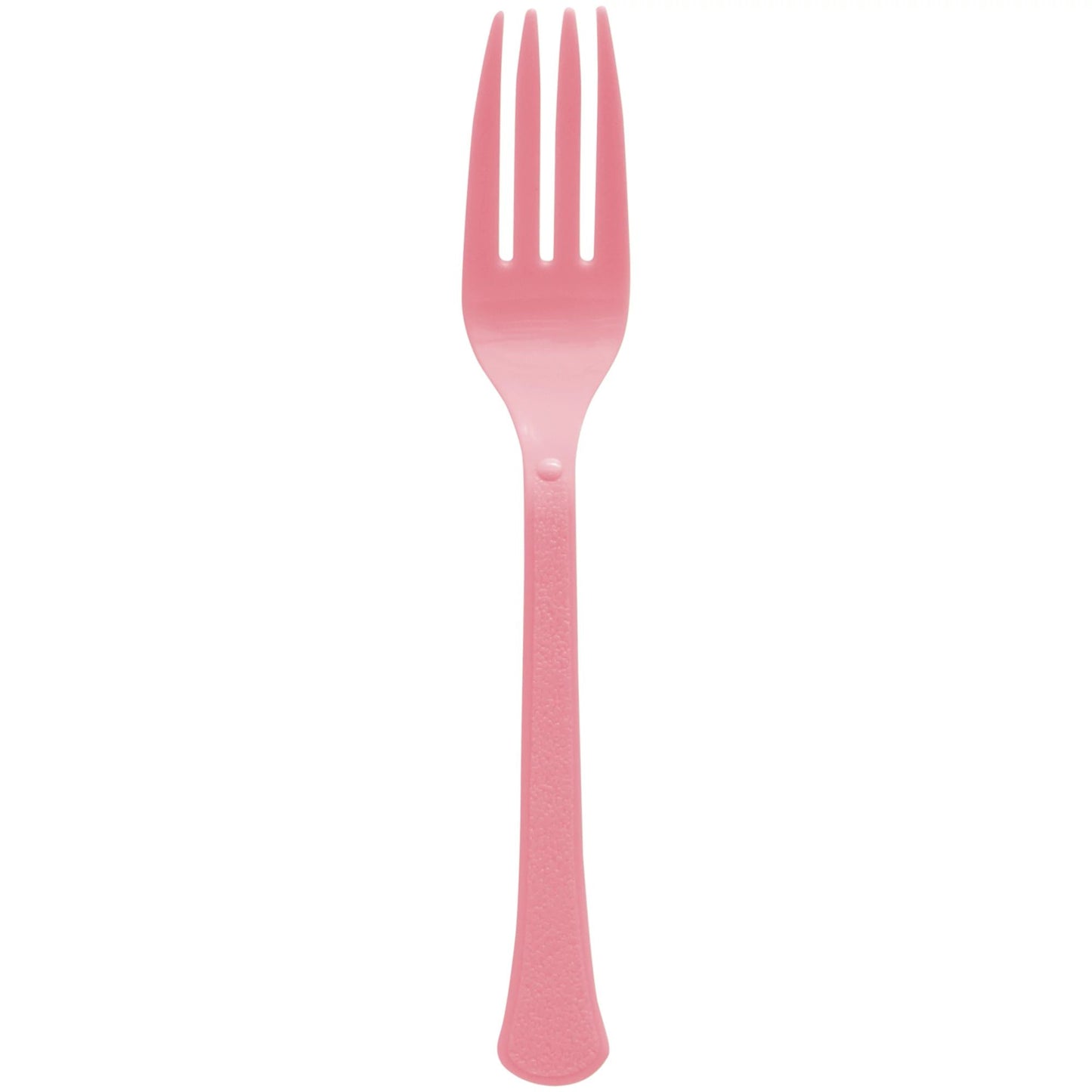 Pink Premium Plastic Forks 20ct