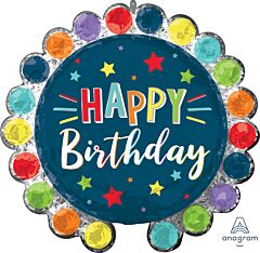 Dots Circle Birthday 26in SuperShape Balloon