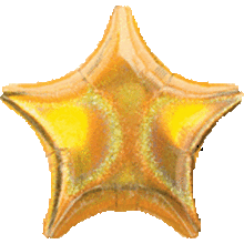#696 Gold Dazzler Star 18in Printed Mylar