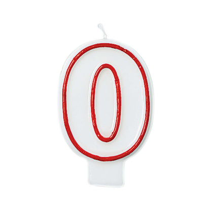 Red and White Number Candle