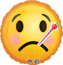 Sick Emoji 18in Mylar Balloon