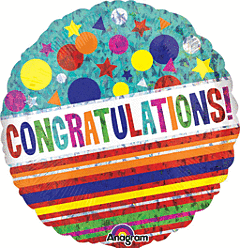 Congratulations Sparkle 18in Mylar Balloon