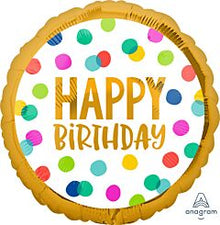Happy Dots Birthday 18in Mylar Balloon