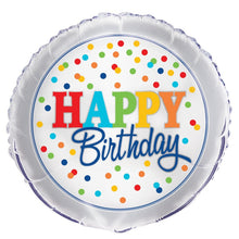 Rainbow Dots Birthday 18in Mylar Balloon
