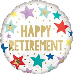 Happy Retirement Stars 18in Mylar Balloon