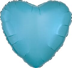 Caribbean Blue Heart 18in Solid Mylar