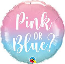 Pink or Blue Ombre 18in Mylar Balloon