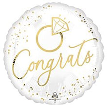 Congrats Gold Ring 18in Mylar Balloon