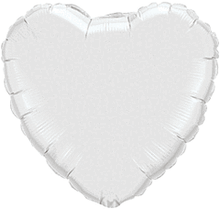 White Heart 18in Solid Mylar