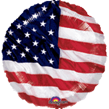 Flying Flag Patriotic 18in Mylar Balloon