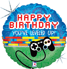 Level Up Gamer Birthday 18in Mylar Balloon