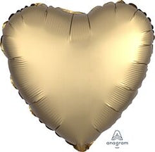 #697 Satin Luxe Gold Sateen Heart 18in Balloon