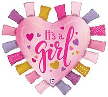 It's a Girl Taggie Heart 33in SuperShape Balloon