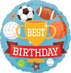 Best Birthday Sports 18in Mylar Balloon