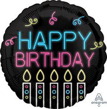 Neon Candles 18in Mylar Balloon