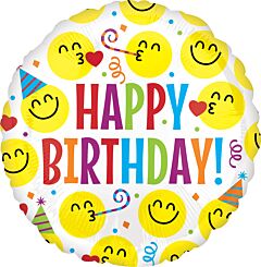 Birthday Emojis 18in Mylar Balloon