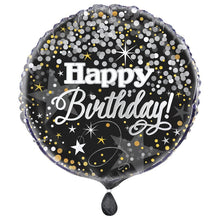 Black & Silver Birthday 18in Mylar Balloon