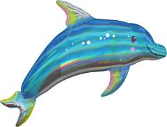 Iridescent Blue Dolphin 29in SuperShape Balloon