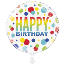 Rainbow Polka Dots 18in Mylar Balloon