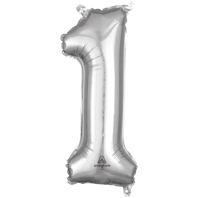 16in Number Balloons: Silver