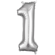 16in Number Balloons: Silver