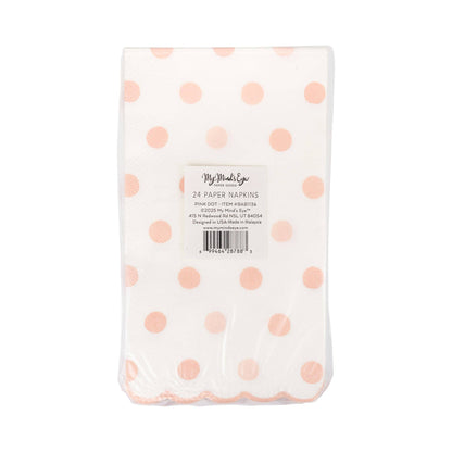 Baby Pink Polka Dot Dinner Napkins 24ct