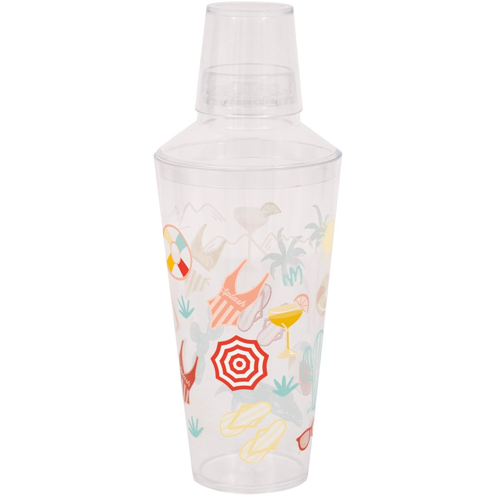 Poolside Summer Plastic Cocktail Shaker