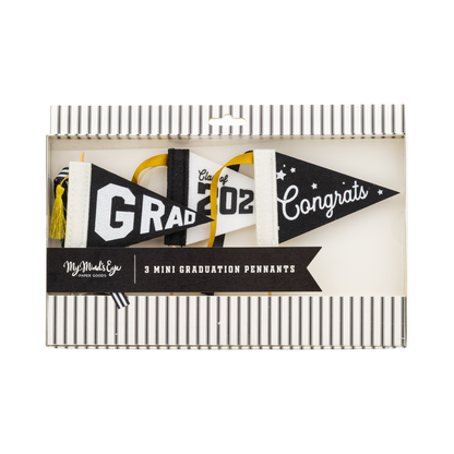 Black Graduation Felt Pennant Banner Set