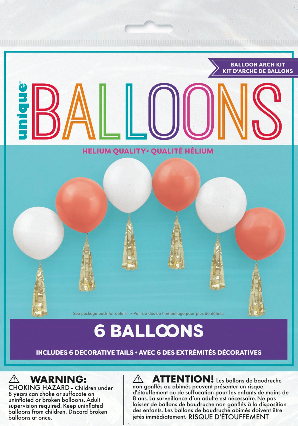 Peach & White Oversized Balloon Arch Kit with Gold Tassel Tails