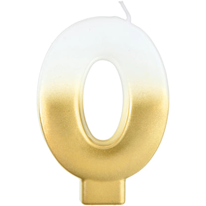 White/Gold Ombre Number Candle
