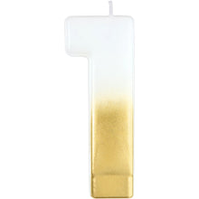 White/Gold Ombre Number Candle