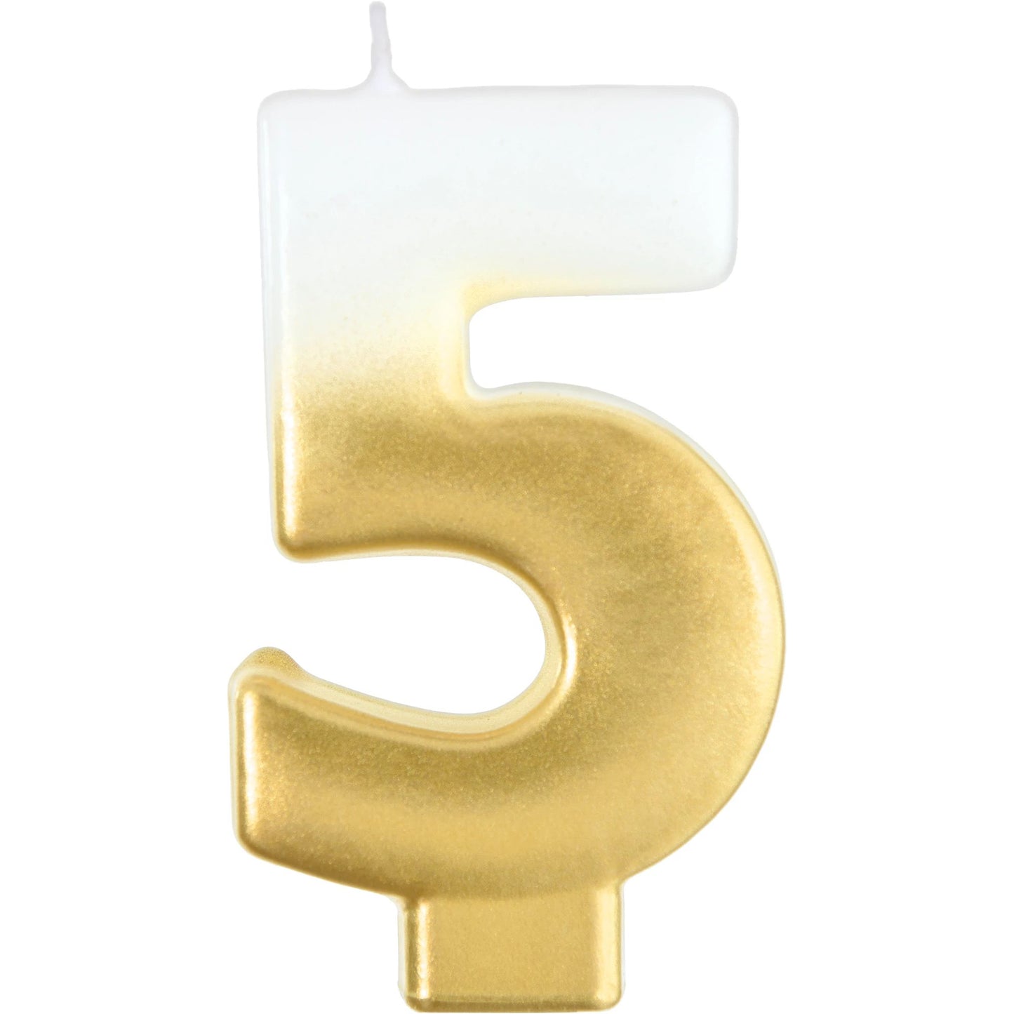 White/Gold Ombre Number Candle