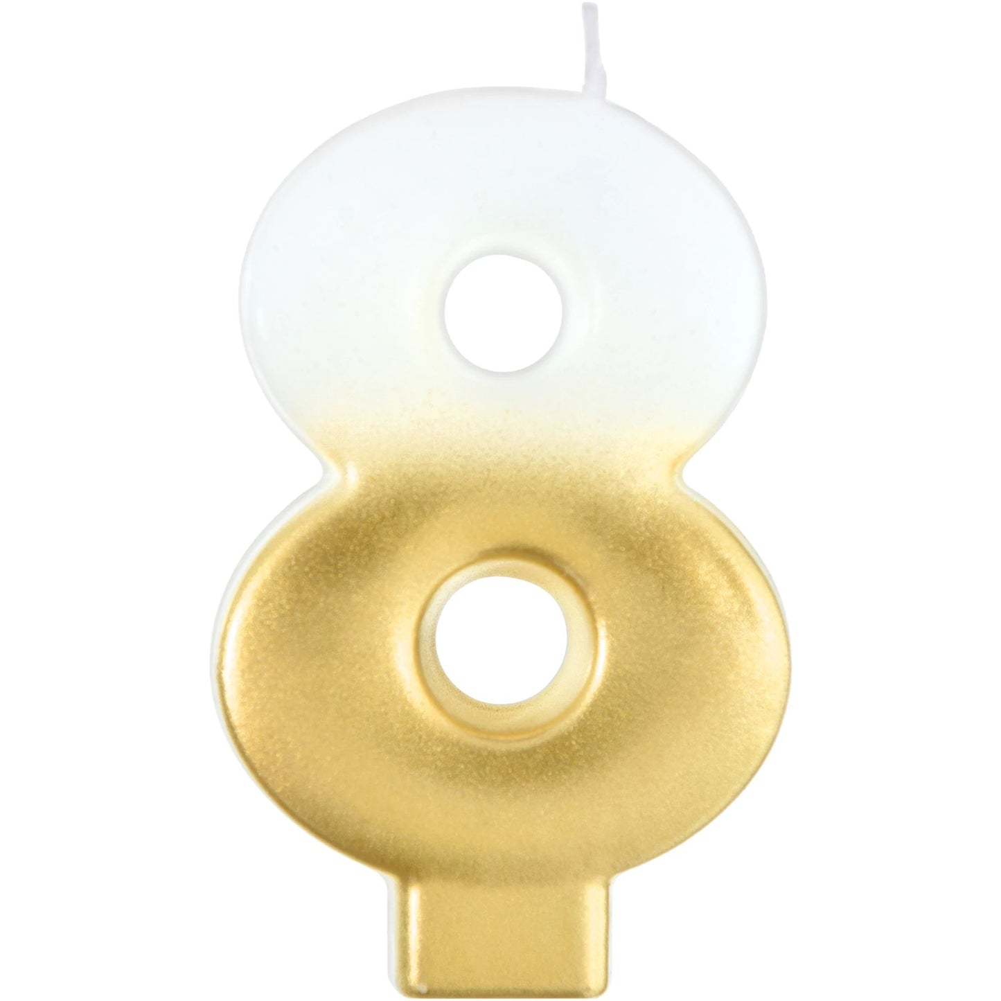 White/Gold Ombre Number Candle