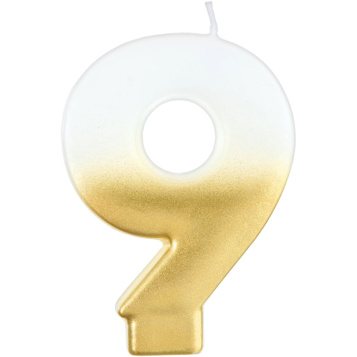 White/Gold Ombre Number Candle