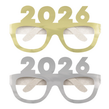 2026 Gold & Silver Foil Board Novelty Glasses 4ct