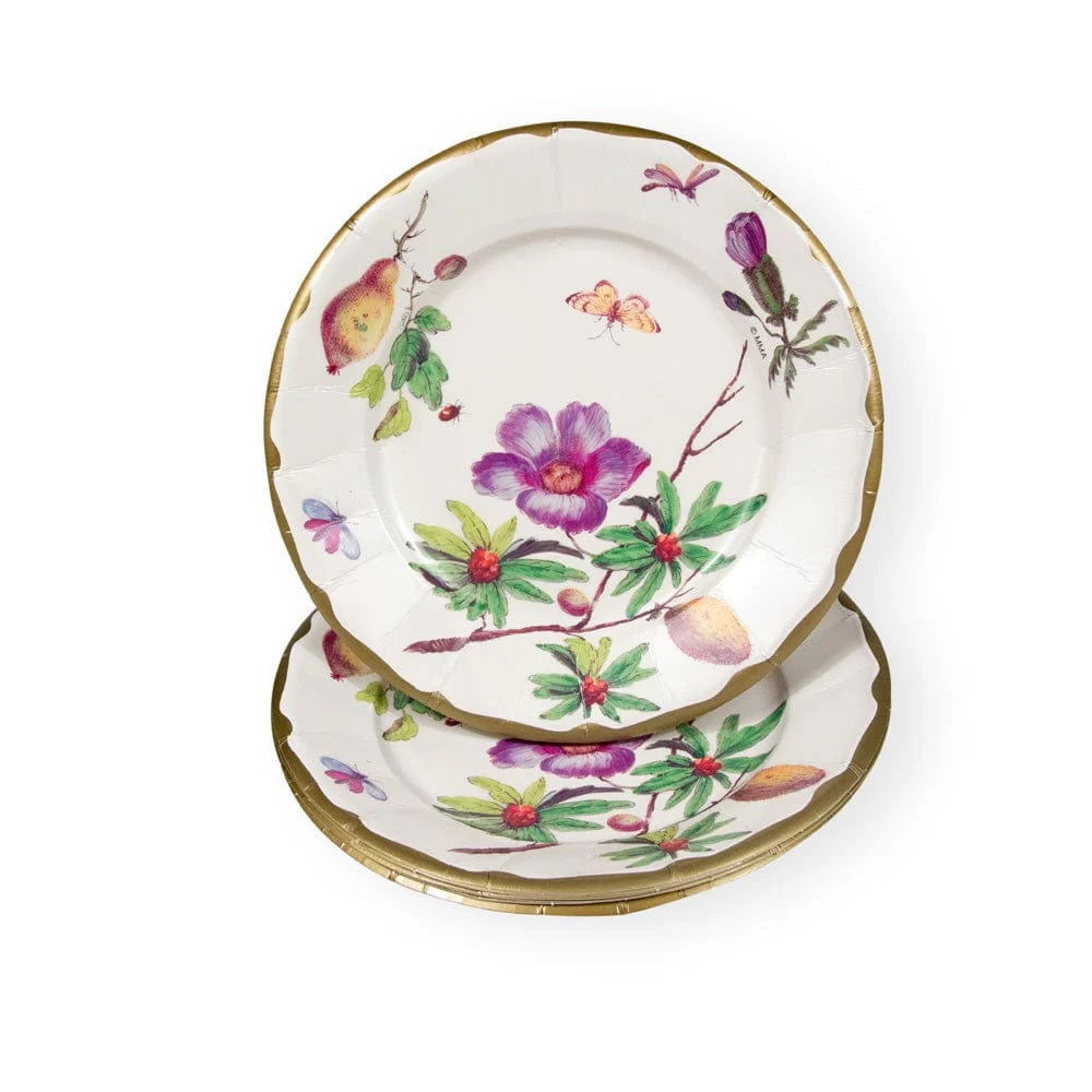 Porcelain Blooms Ivory 8in Dessert Plates 8ct