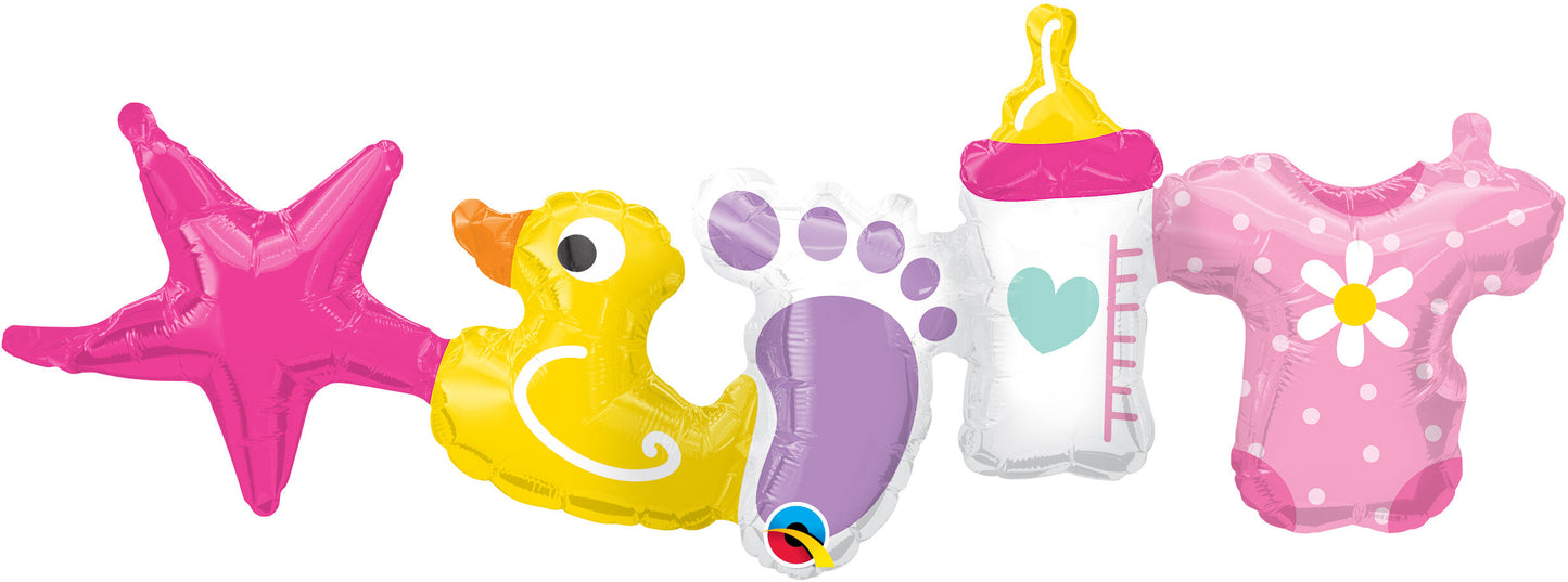 Baby Girl Garland 41In Balloon
