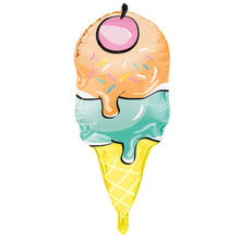 Rainbow Birthday Sweets Ice Cream Cone 23in Mylar Balloon