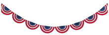 Patriotic Scalloped Paper Fan Garland 8ft