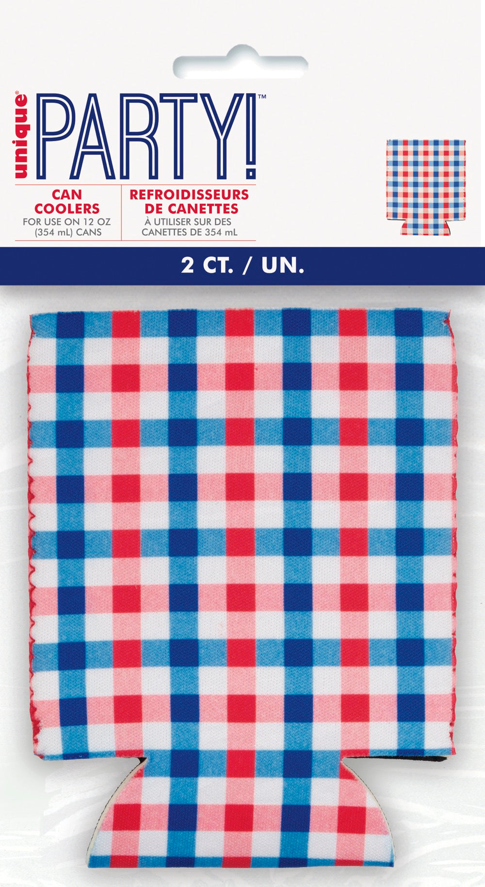 Patriotic Gingham Can Cooler