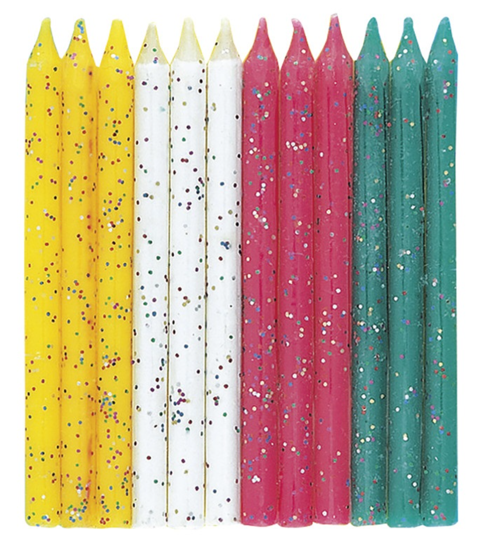 Multicolor Glitter Birthday Candles 12ct