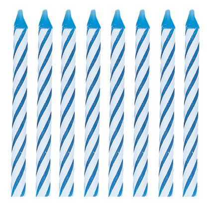 Blue Spiral Birthday Candles 24ct