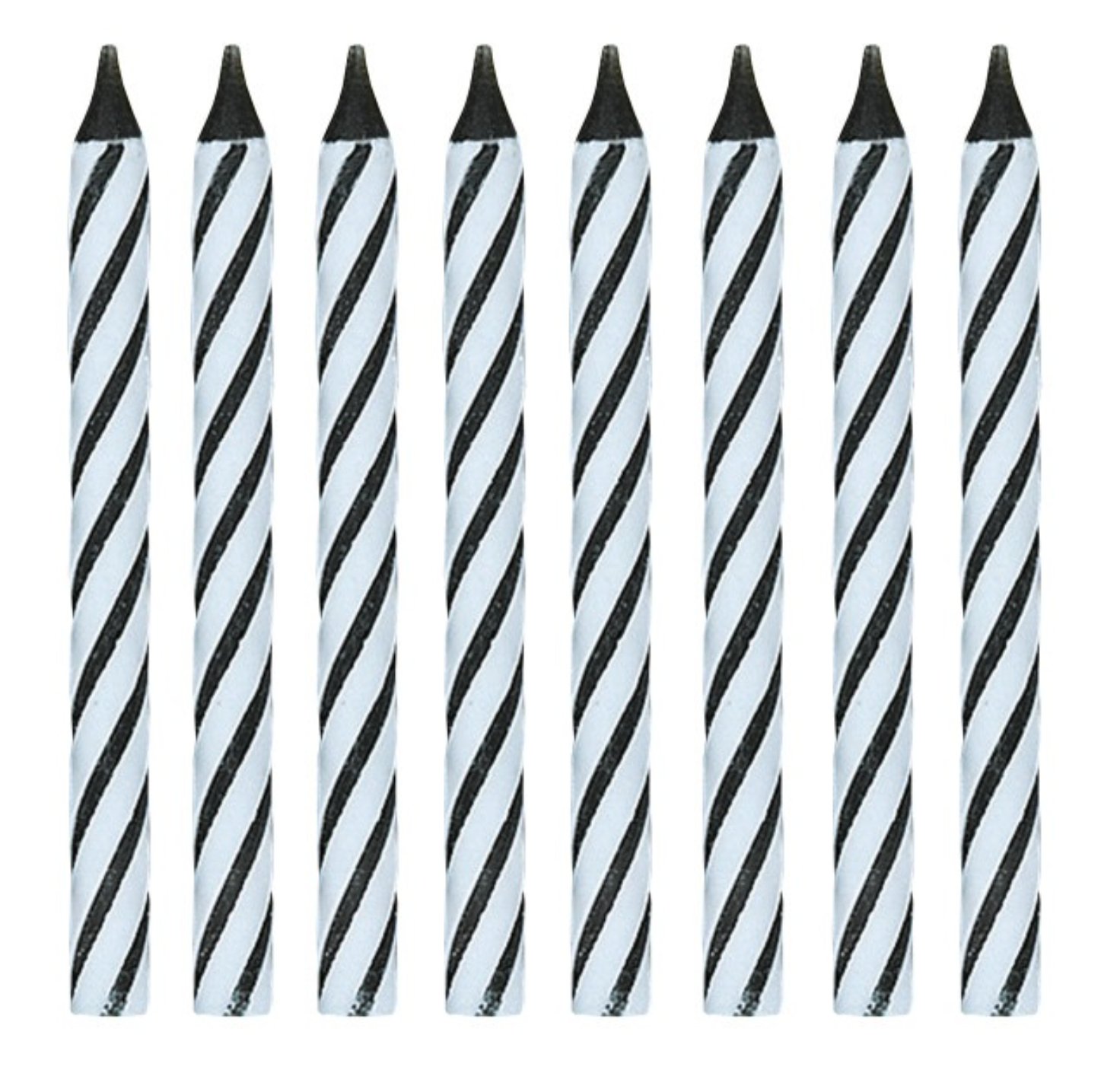Black Spiral Birthday Candles 24ct
