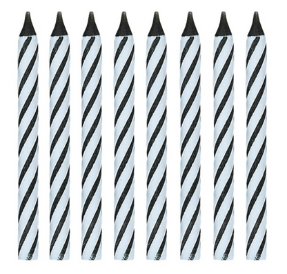 Black Spiral Birthday Candles 24ct