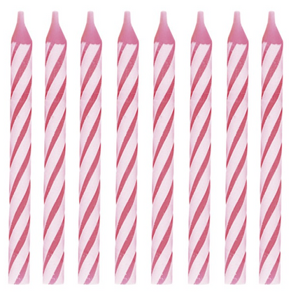Pink Spiral Birthday Candles 24ct
